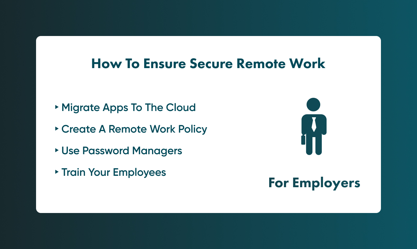 How to view remote work security from the employer's perspective.