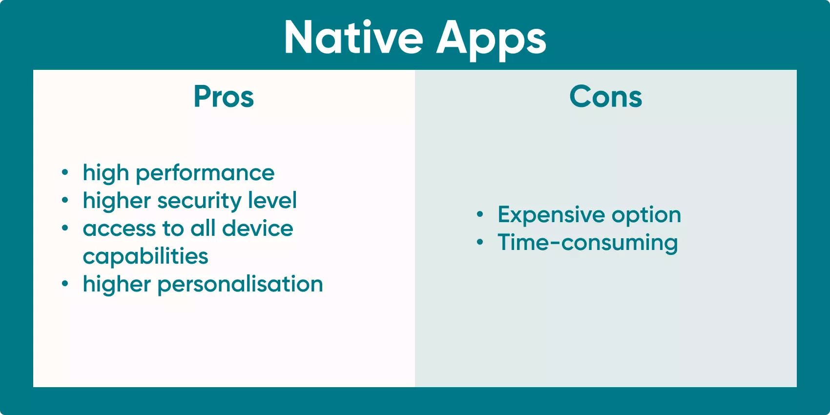 Discover the the pros and cons of native appa. What is good and what is bad? 